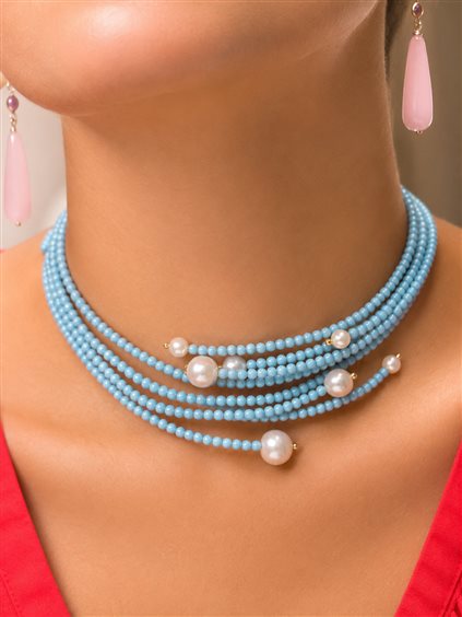 Necklace Rajola Woman in Semiprecious stones Pasta di turchese 54-497-9 - 54-497-9